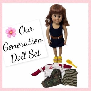 VTG Battat 18" Doll RARE OUTFIT LOT Fits American Grl Auburn Hair Brown Eyes Y2K
